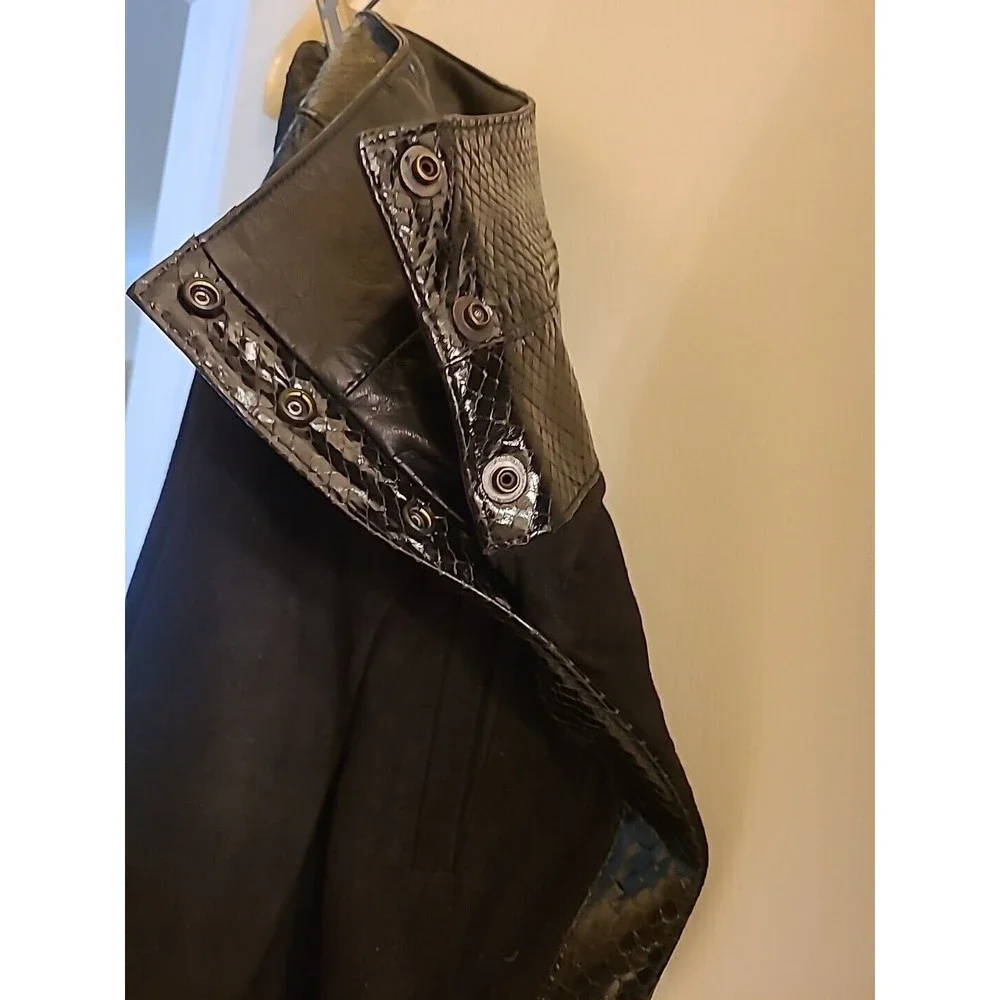 ONE-OF-A-KIND  hand-made SUEDE SNAKESKIN  Rhinestone, ladies TUXEDO S BLACK - Picture 7 of 16